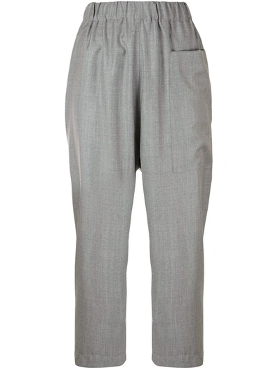 Sofie D'hoore Cropped Wool Trousers In Grey