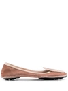 Car Shoe Sequin-embellished Ballerina Shoes In Pink