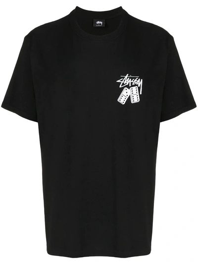 Stussy Graphic Print T-shirt In Black