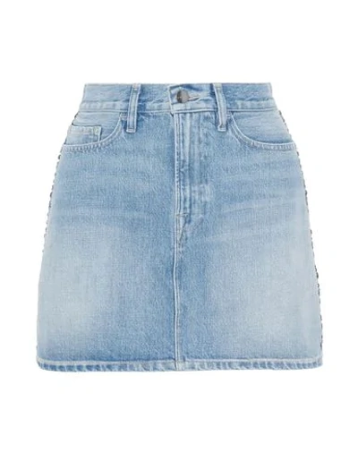 Frame Le Mini Distressed Denim Mini Skirt In Palmdale