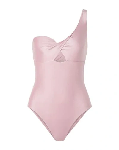 Skin The Phoebe One-shoulder Cutout Swimsuit In Pink