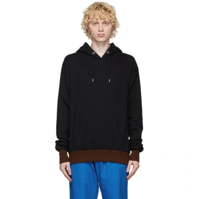 Youths In Balaclava Contrast-panel Cotton Hoodie In Black