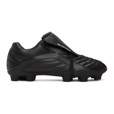 Balenciaga Soccer Quilted Faux Leather Trainers In Black
