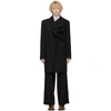 Y/PROJECT BLACK WOOL TWISTED COAT