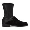 MAISON MARGIELA BLACK SUEDE LOAFER SOCK TABI BOOTS