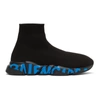 Balenciaga Speed Graffiti Sole Sneakers In Black