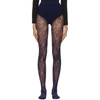 DRIES VAN NOTEN DRIES VAN NOTEN NAVY FOGAL EDITION LACE TIGHTS