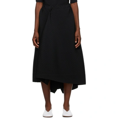 Issey Miyake Black Pleated Bits Skirt In 15 Black