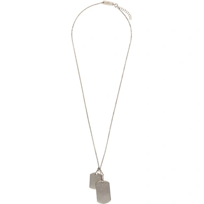 Maison Margiela Silver Dog Tag Necklace In 950 Silver