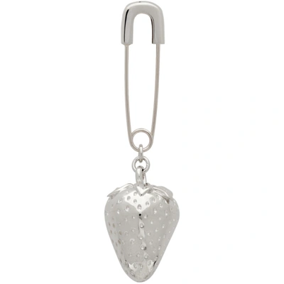 Ambush Strawberry Safety Pin Earring In Silver