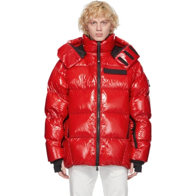 Moncler Verrand Ripstop Nylon Laqué Down Jacket In Red