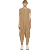 ISSEY MIYAKE HOMME PLISSE ISSEY MIYAKE BROWN PLEATS BOTTOM 1 JUMPSUIT