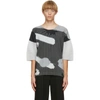 ISSEY MIYAKE HOMME PLISSE ISSEY MIYAKE GREY BIG BRUSH T-SHIRT