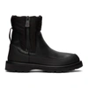 Moncler Rain Don't Care Paneled Leather And Shell Ankle Boots In 999 Black