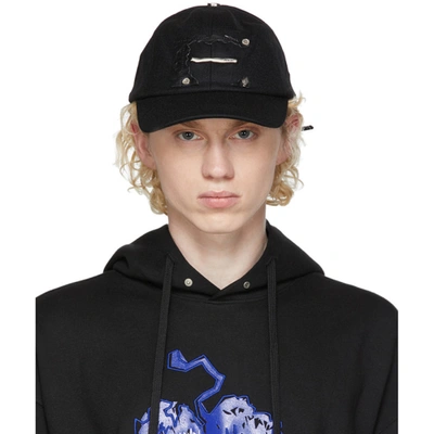 Ader Error Ripped Patch Baseball Cap In Black