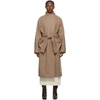 LEMAIRE LEMAIRE BEIGE WOOL WRAPOVER COAT