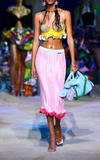 VERSACE EMBELLISHED CREPE BUSTIER TOP