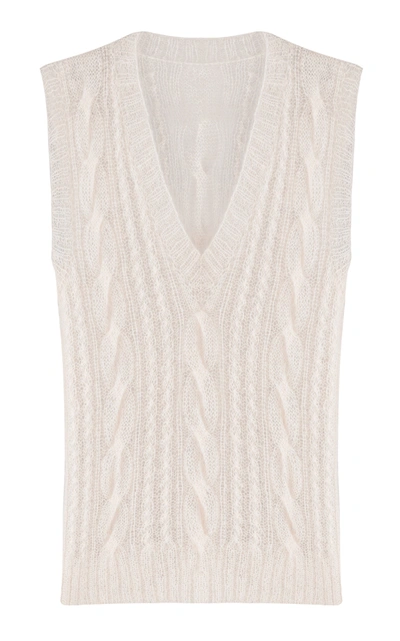 Anna October Vienne Sheer Knit Top In White