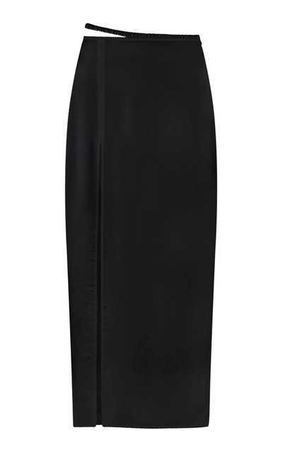 Anna October Women's Arina Satin Midi Skirt In Black
