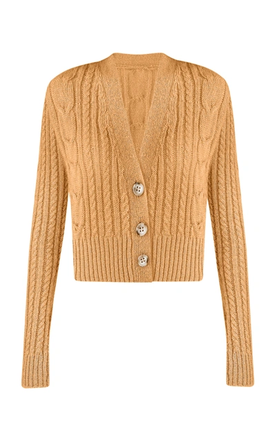 Anna October Women's Toma Cable-knit Wool-blend Cardigan In Blue,gold