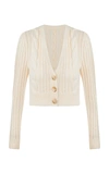 ANNA OCTOBER WOMEN'S DUBILET CABLE-KNIT WOOL-BLEND CROPPED CARDIGAN