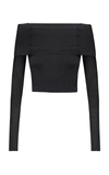 Anna October Anechka Off-the-shoulder Knit Top In Black