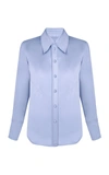 Anna October Women's Tuesday Satin Shirt In Blue,white