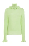 Victoria Beckham Frill Detail Polo Shirt In Green
