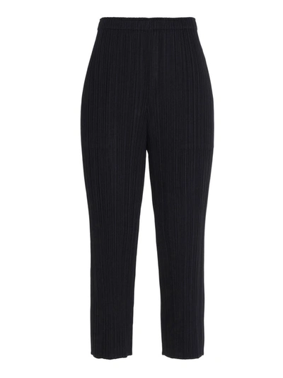 Issey Miyake Pleats Please By  Pleated Cropped Pants In Black