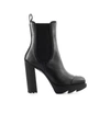 LOVE MOSCHINO BLACK LEATHER HEELED ANKLE BOOT,11562048