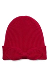 Kate Spade Pointy Bow Beanie In Pomegranate Juice