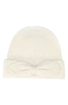 Kate Spade Pointy Bow Beanie In French Cream