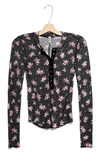 FREE PEOPLE ONE OF THE GIRLS FLORAL PRINT HENLEY,OB1068272