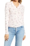 FREE PEOPLE ONE OF THE GIRLS FLORAL PRINT HENLEY,OB1068272