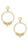 Ettika Sliding Charms Cubic Zirconia Hoop Earrings In Gold