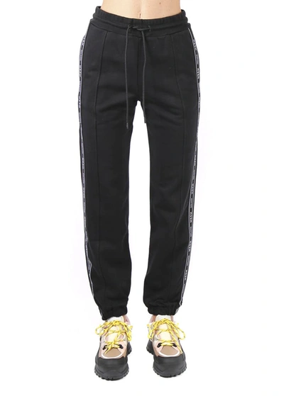 Msgm Black Jogging Pants With Jacquard Logo