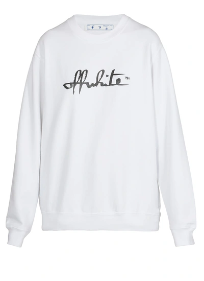 Off-white Script 21 Sweatshirt In White Cotton
