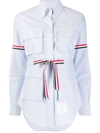 THOM BROWNE FOUR-POCKET GROSGRAIN BAND OXFORD SHIRT