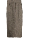 JEJIA WOVEN HERRINGBONE MIDI SKIRT