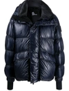 Moncler Navy Down Gressan Coat In Blue