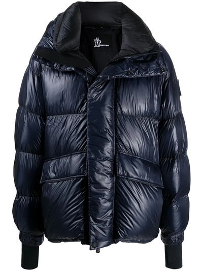 Moncler Navy Down Gressan Coat In 776 Blue