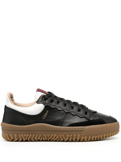 Chloé Women's Franckie Leather Trainers In 960 Black