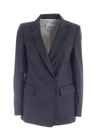 DONDUP PRINCE OF WALES PATTERN JACKET IN LAMÉ GREY