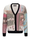 AMIRI AMIRI SOUVENIR PATCHWORK PRINTED CARDIGAN