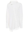 MONSE TIE-NECK STRETCH-COTTON SHIRT,P00500705