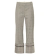 MONSE 格纹羊毛混纺高腰裤装,P00500711