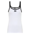 DOLCE & GABBANA LOGO STRETCH-COTTON TANK TOP,P00511617