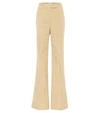 Gabriela Hearst Leda Flared Organic Cotton-corduroy Trousers In Beige