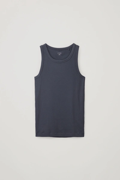 Cos Fitted Vest Top In Blue
