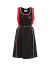 PRADA PRADA BELTED PANELLED DRESS